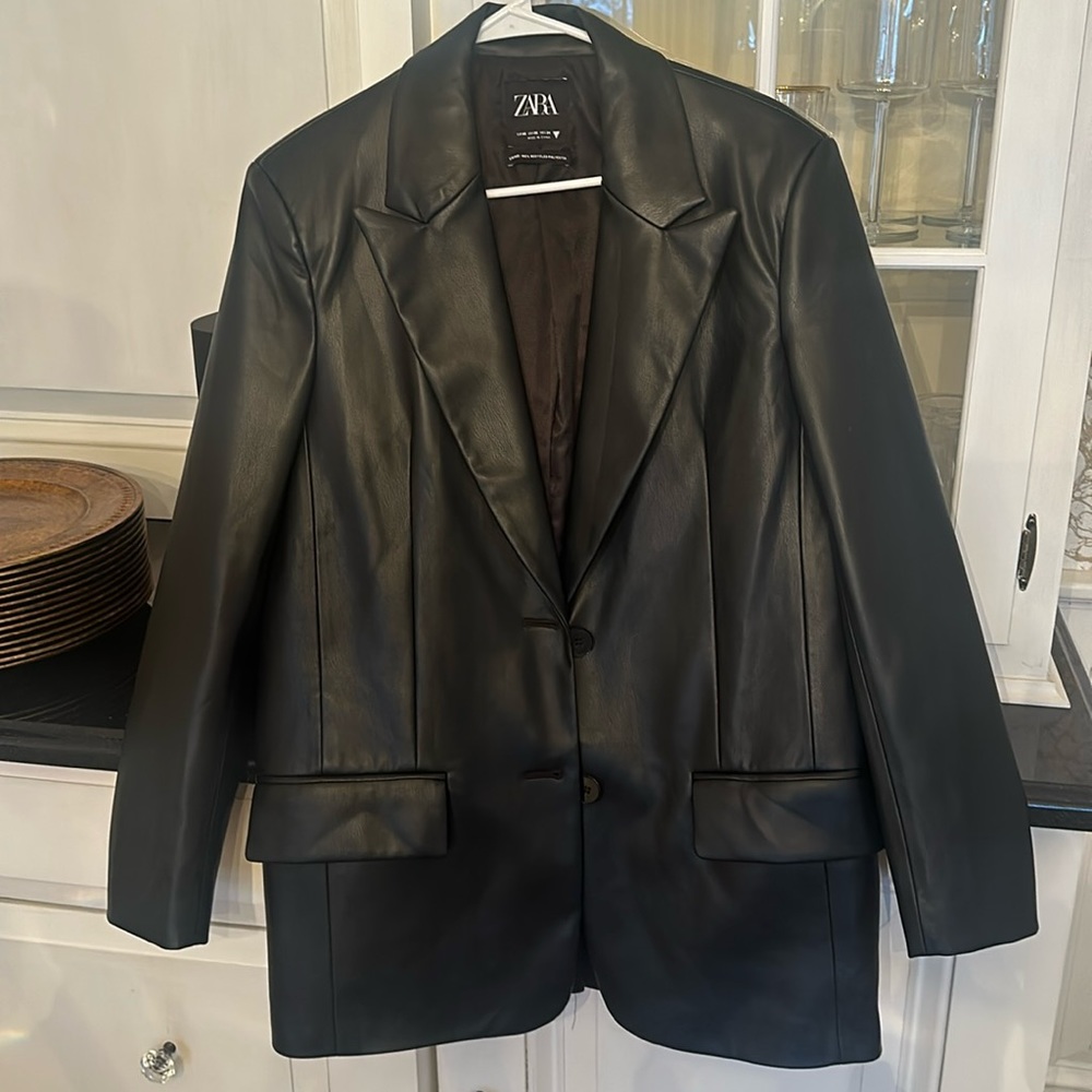 COPY - Zara Faux Leather Blazer